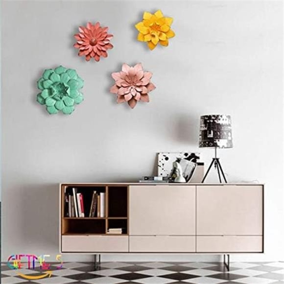 5 Dusty Light Pink Floral Metal Wall Art Decor(11.5x2 inch,1pc) - Picture 6 of 6